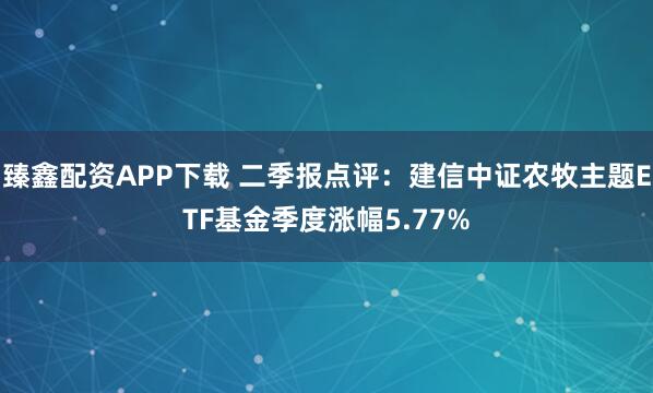 臻鑫配资APP下载 二季报点评：建信中证农牧主题ETF基金季度涨幅5.77%